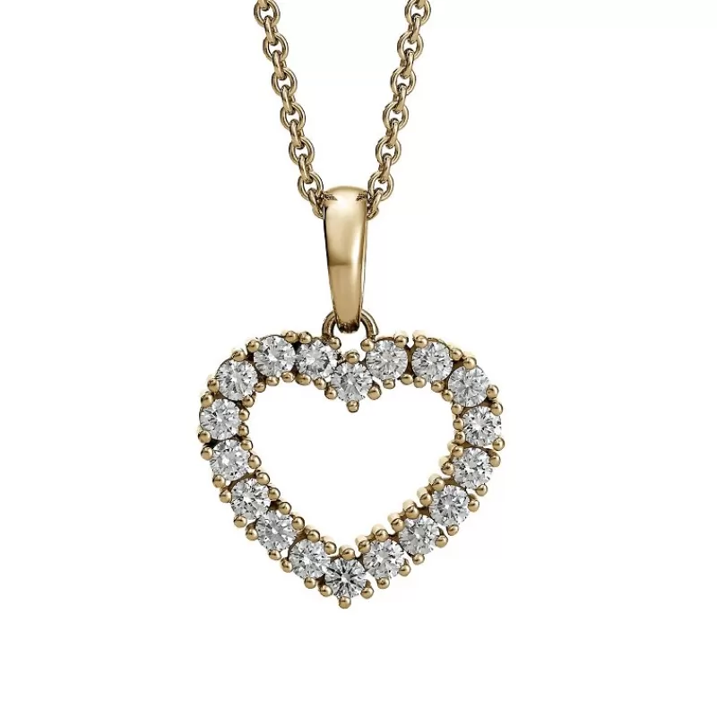 David-Andersen Anheng Med Kjede-Anheng, Diamanthjerte 0,75 Ct
