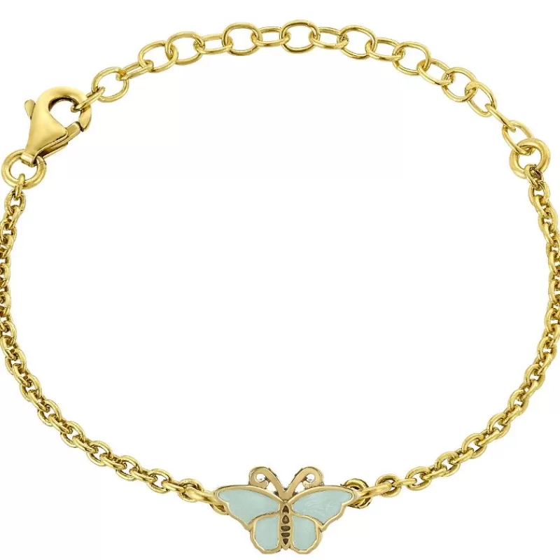 David-Andersen Sølvarmbånd-Armbånd Barn, Sommerfugl Mint