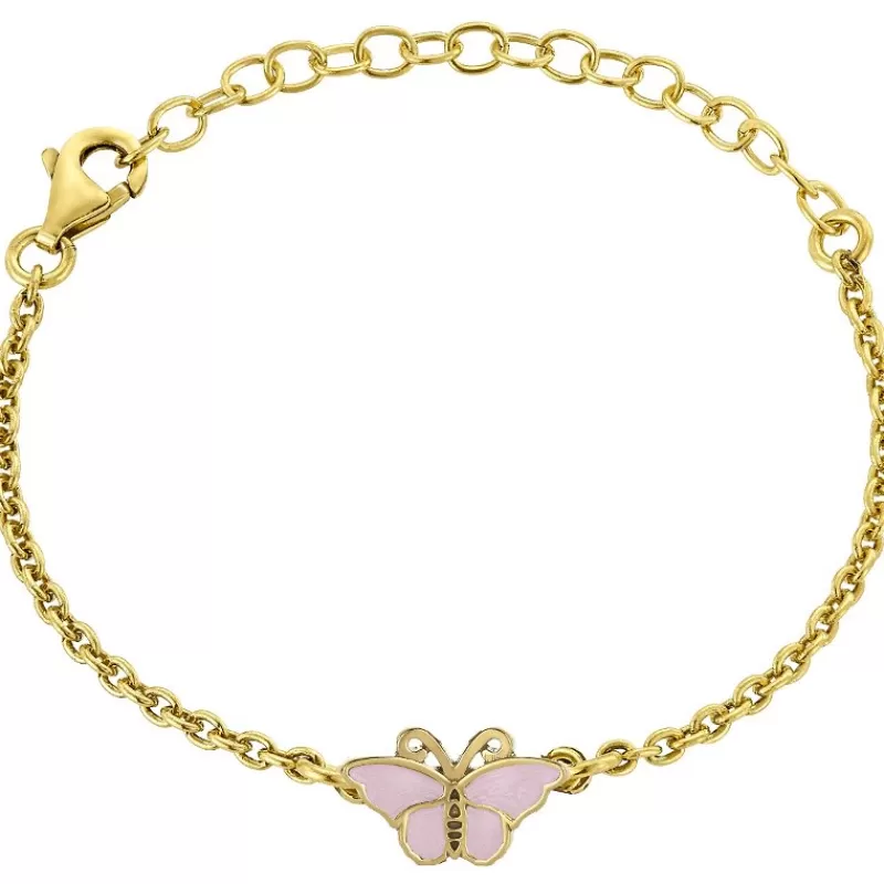 David-Andersen Sølvarmbånd-Armbånd Barn, Sommerfugl Rosa