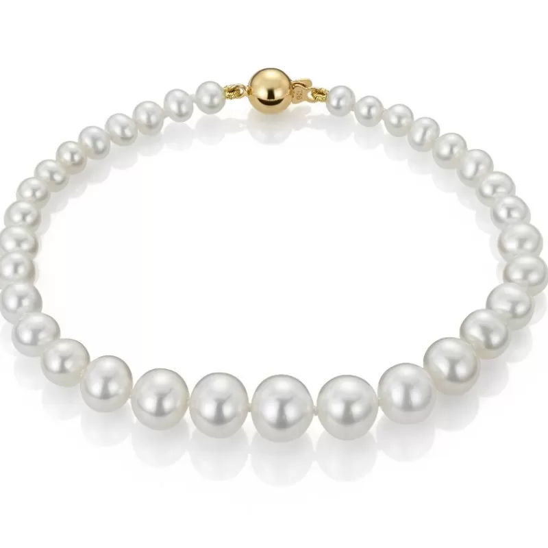 David-Andersen Perlearmbånd-Armbånd, Ferskvannsperler 3,5-9 Mm