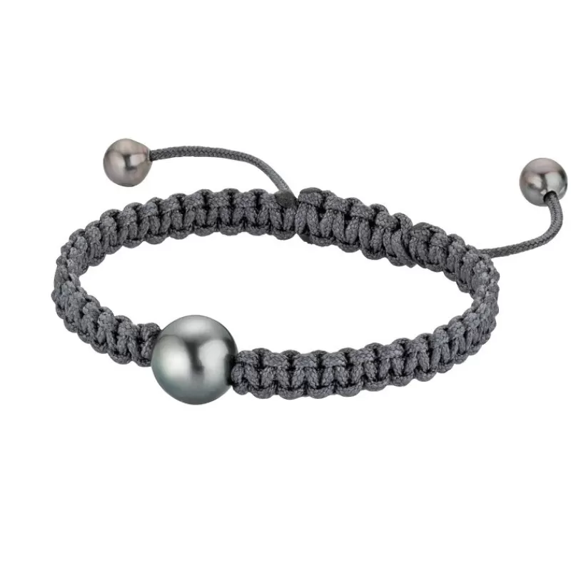 Gellner Perlearmbånd-Armbånd, Gra Makrame Med Tahitiperler
