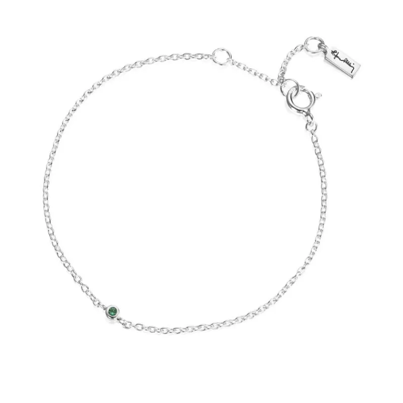 Efva Attling Sølvarmbånd-Armbånd, Micro Blink - Gronn Smaragd