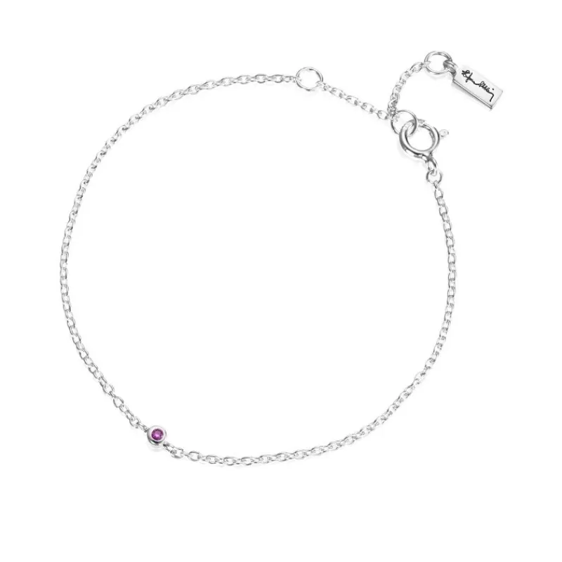 Efva Attling Sølvarmbånd-Armbånd, Micro Blink - Rosa Safir