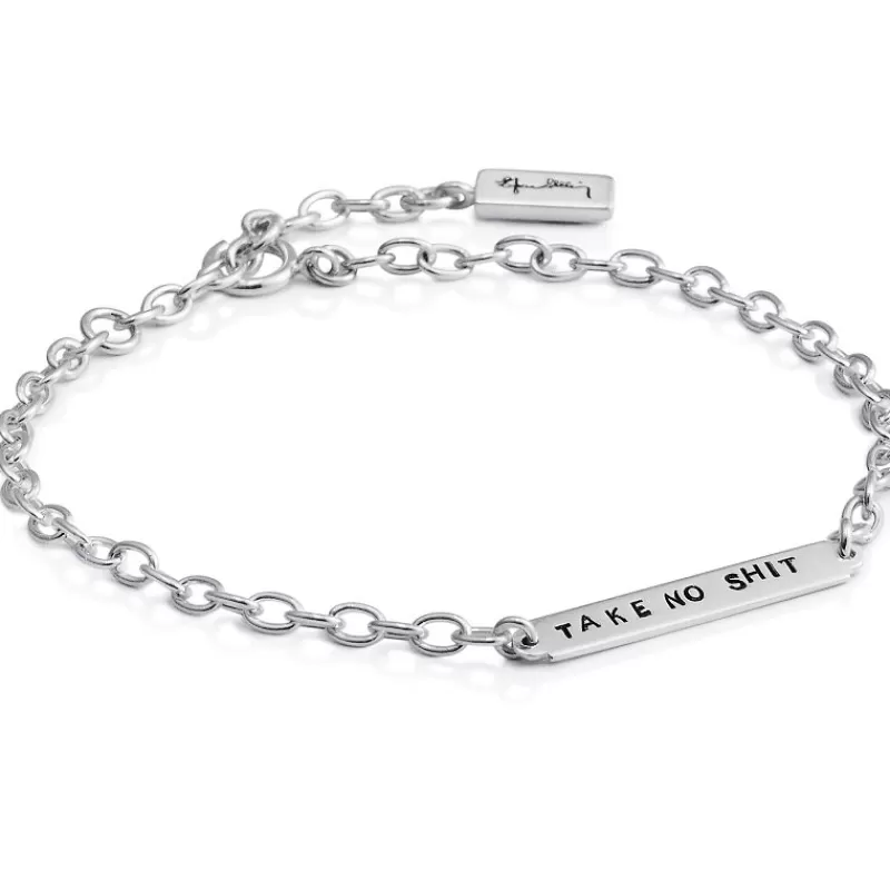 Efva Attling Sølvarmbånd-Armbånd, Power Plates Bracelet - Take No Shit