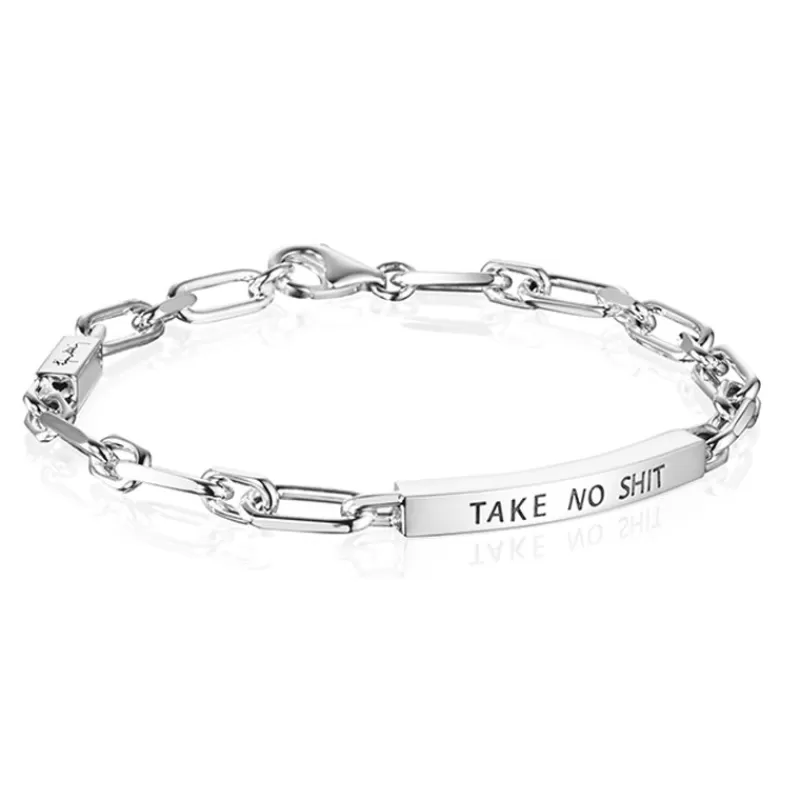 Efva Attling Sølvarmbånd-Armbånd, Thin Silver Take No Shit