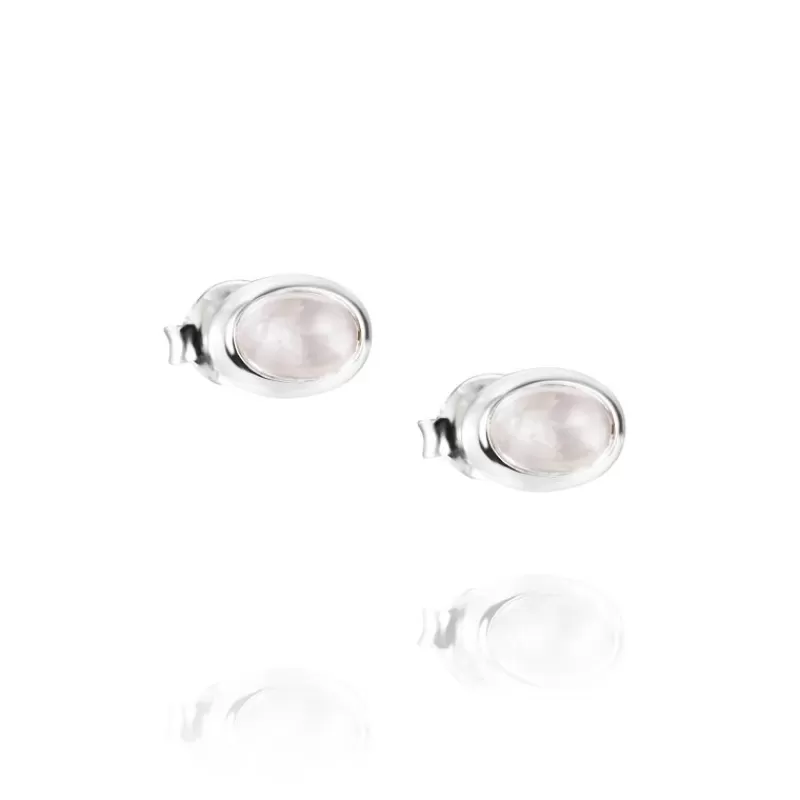 Efva Attling Sølvøredobber-Orepynt, Love Bead Rose Quartz