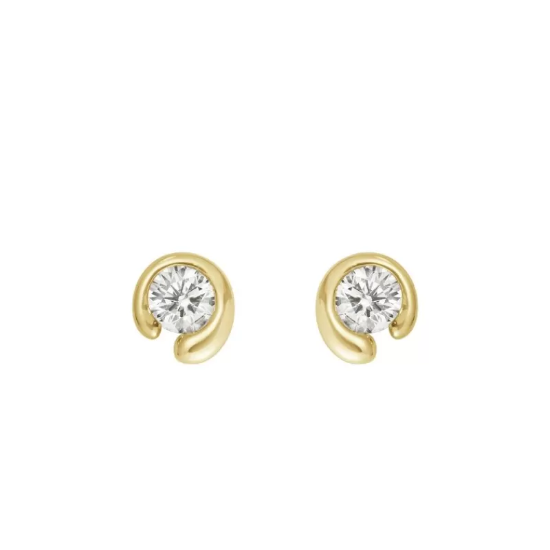 Georg Jensen Gulløredobber-Orepynt, Mercy 0,10 Ct