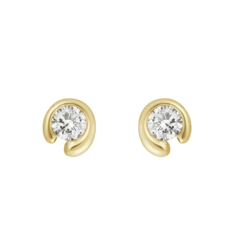 Georg Jensen Gulløredobber-Orepynt, Mercy 0,20 Ct