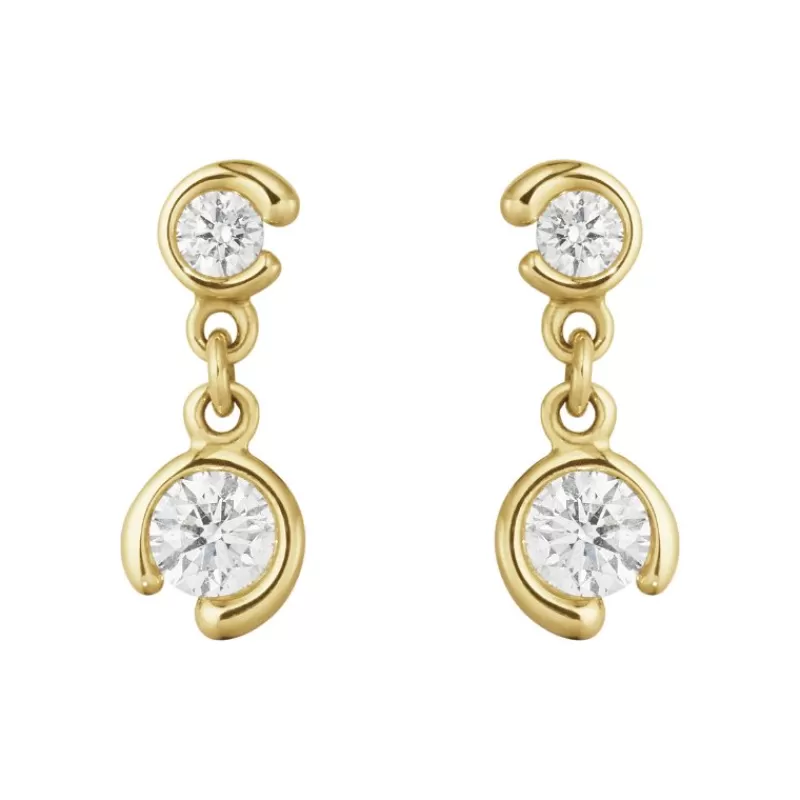 Georg Jensen Gulløredobber-Orepynt, Mercy 0,40 Ct
