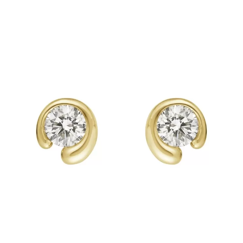 Georg Jensen Gulløredobber-Orepynt, Mercy 0,40 Ct