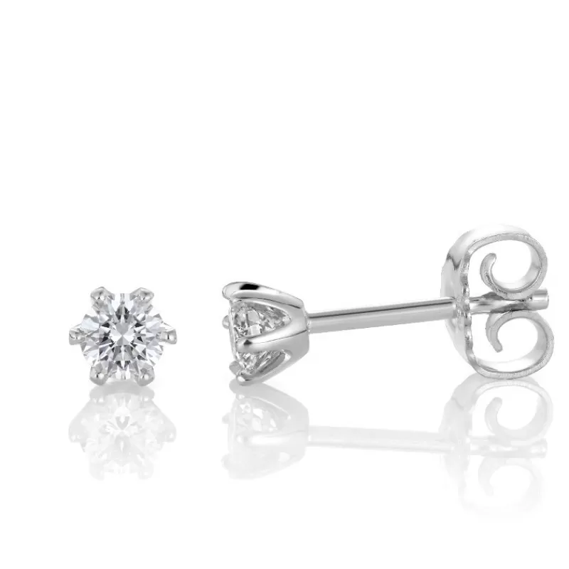 David-Andersen Gulløredobber-Orepynt, Solitaer 0,40Ct Totalt