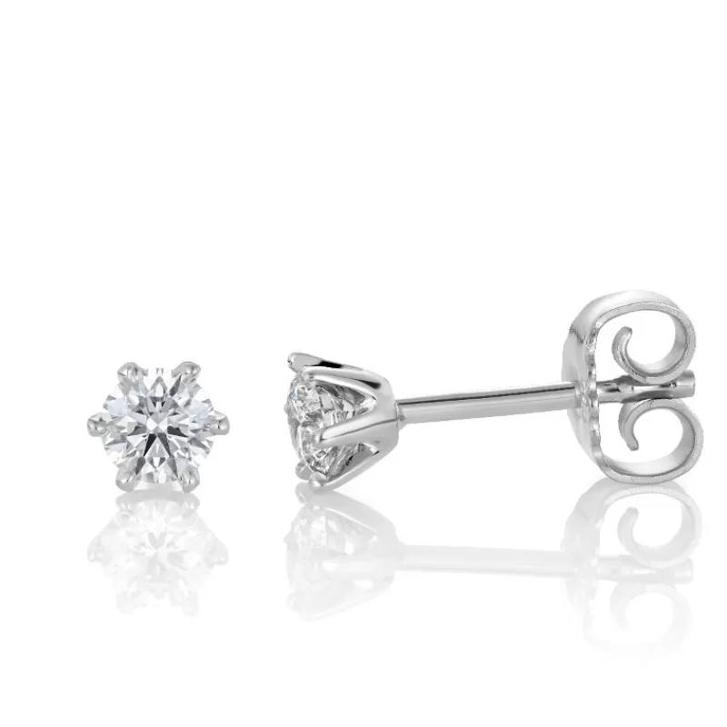 David-Andersen Gulløredobber-Orepynt, Solitaer 0,50Ct Totalt