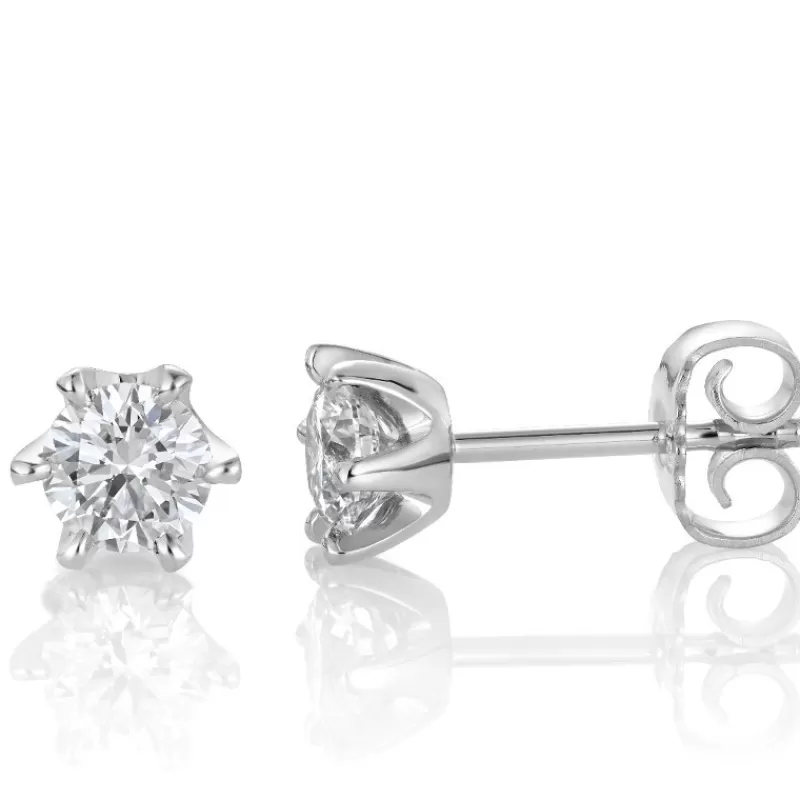 David-Andersen Gulløredobber-Orepynt, Solitaer 1,00Ct Totalt