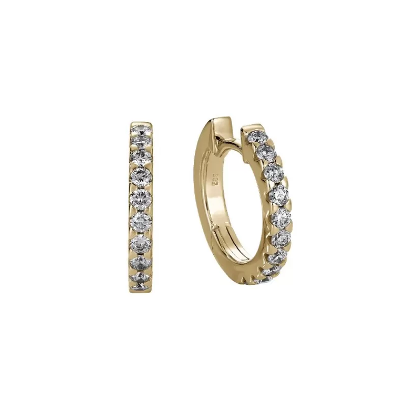 David-Andersen Gulløredobber-Øreringer, Diamanter 0,25 Ct