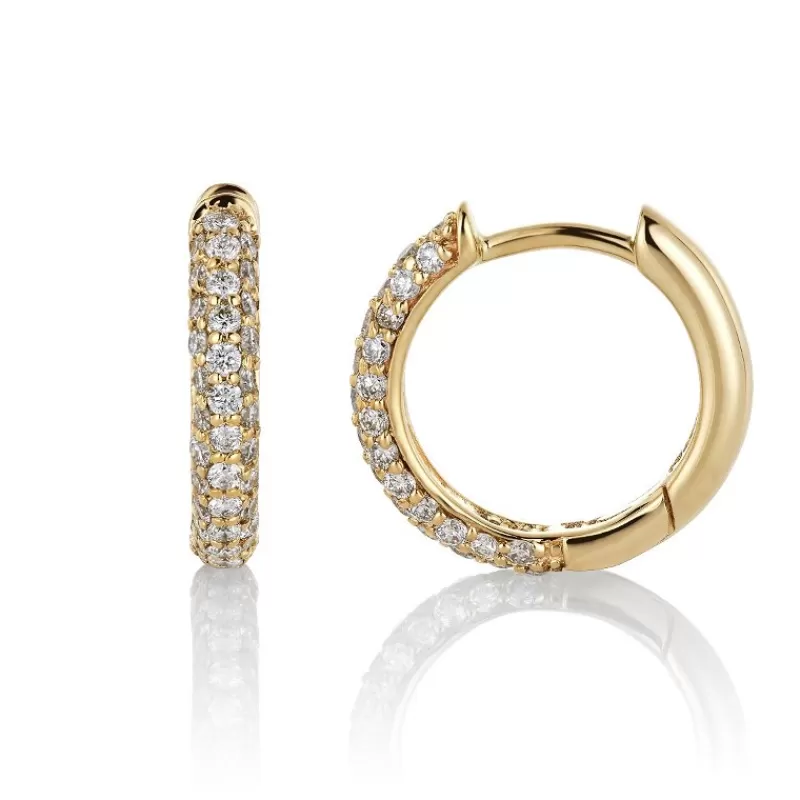 David-Andersen Gulløredobber-Øreringer, Diamanter 0,50 Ct