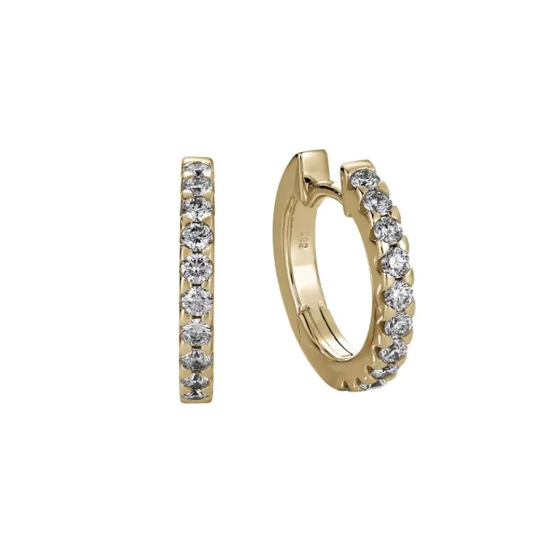 David-Andersen Gulløredobber-Øreringer, Diamanter 0,50 Ct