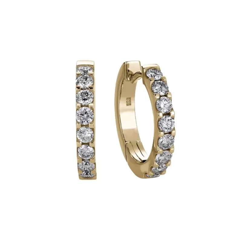 David-Andersen Gulløredobber-Øreringer, Diamanter 0,75 Ct