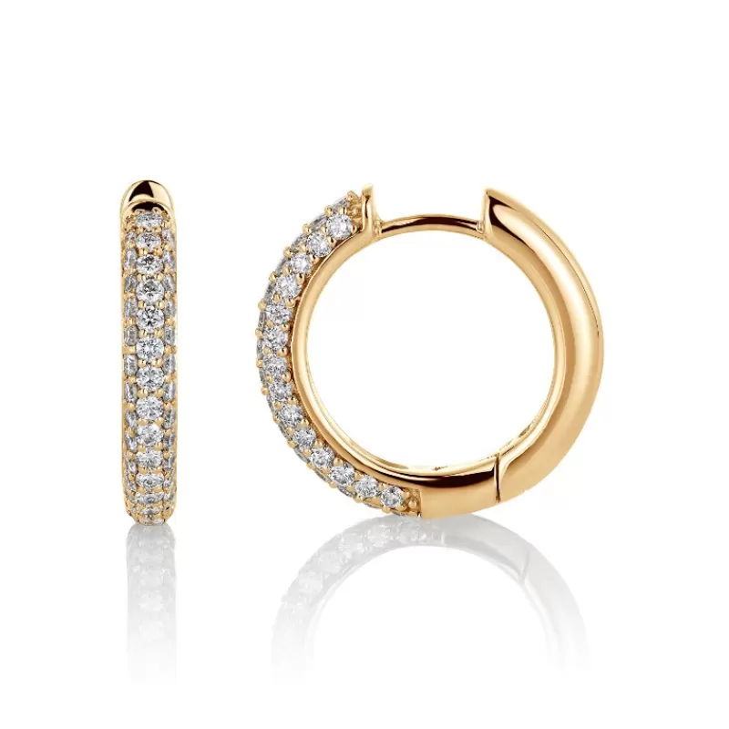 David-Andersen Gulløredobber-Øreringer, Diamanter 1,00 Ct