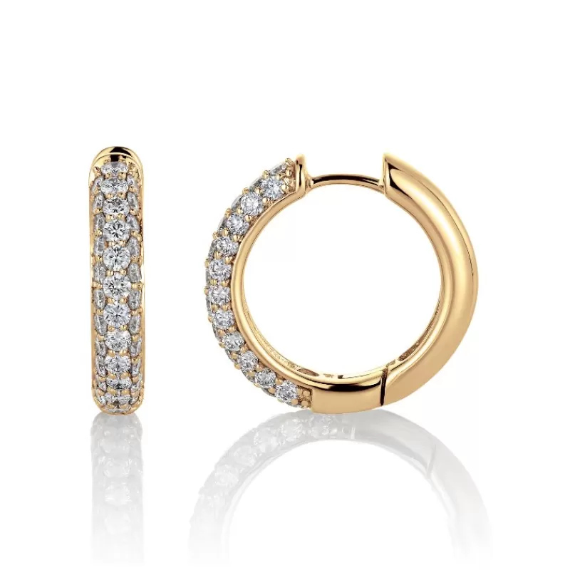 David-Andersen Gulløredobber-Øreringer, Diamanter 2,00 Ct