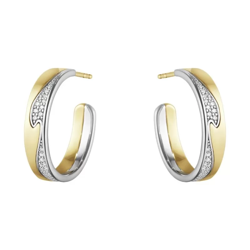 Georg Jensen Gulløredobber-Øreringer, Fusion (Store)
