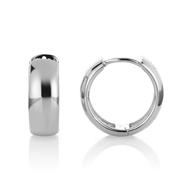 David-Andersen Sølvøredobber-Øreringer, Halvrund O18Mm