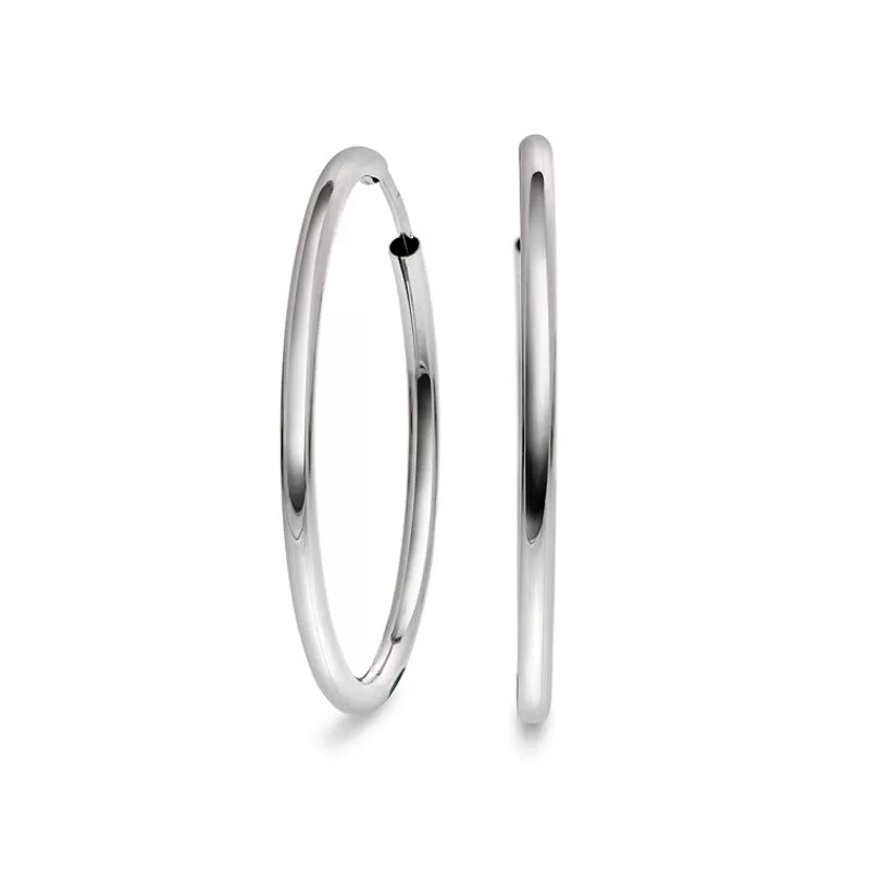 David-Andersen Gulløredobber-Øreringer, Hvitt Gull O30 Mm