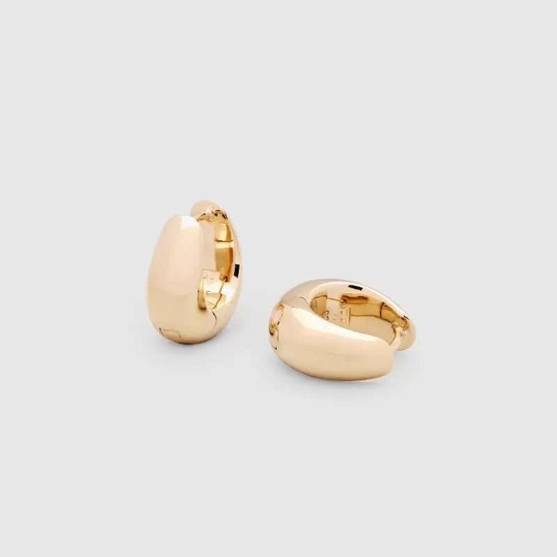 Tom Wood Sølvøredobber-Øreringer, Ice Hoops Small Gold