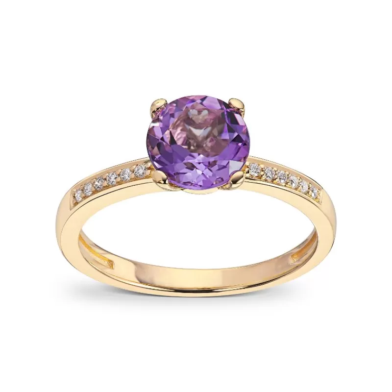 David-Andersen Gullringer-Ring, Ametyst Og Diamanter