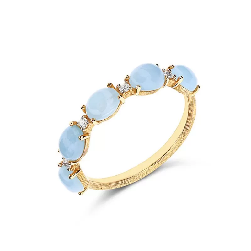 Nanis Gullringer-Ring, Azure Akvamarin