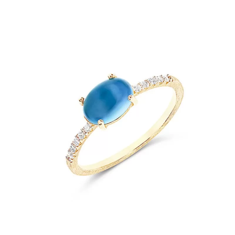 Nanis Diamantringer-Ring, Azure London Bla Topas