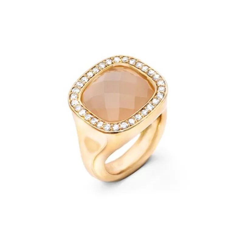 Ole Lynggaard Copenhagen Gullringer-Ring, Cushion Diamantkant Med Blush Manesten