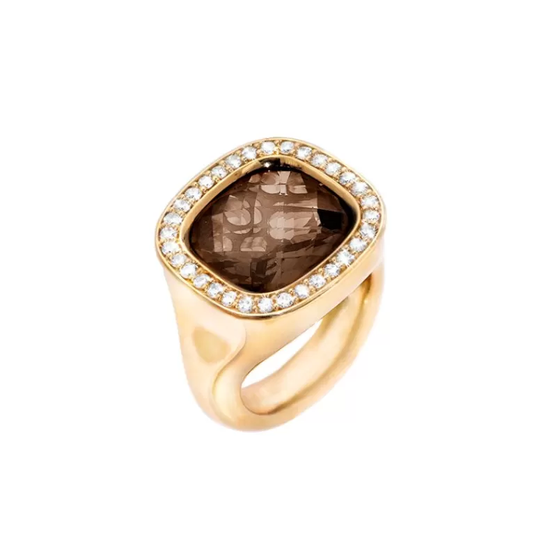 Ole Lynggaard Copenhagen Gullringer-Ring, Cushion Diamantkant Med Rokkvarts