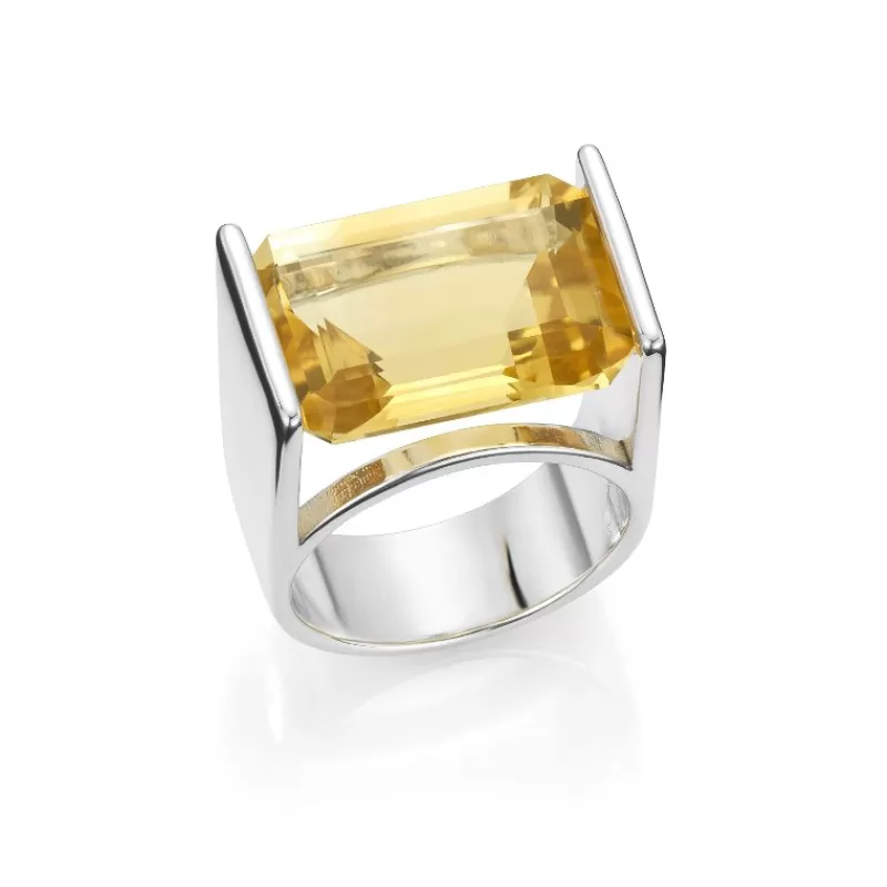 David-Andersen Sølvringer-Ring, D-A Arkiv 1970 Citrin