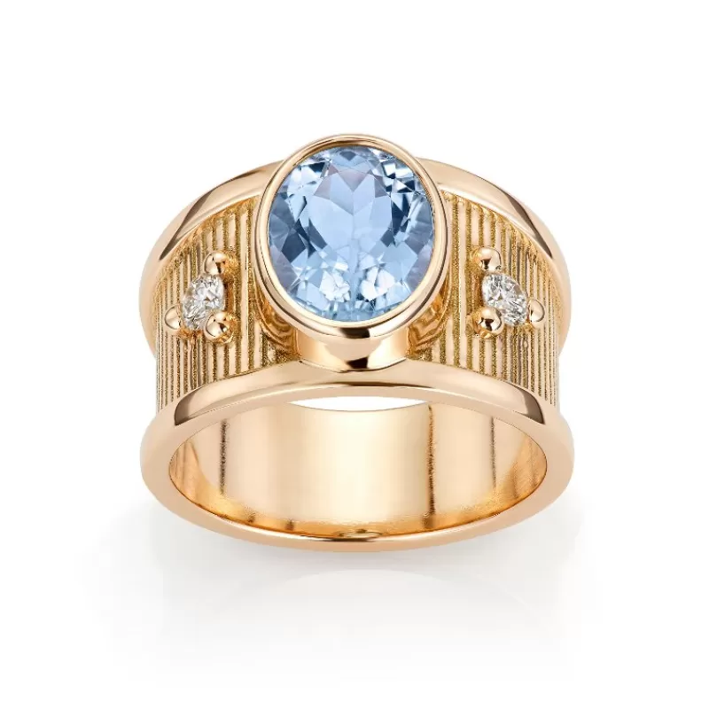 David-Andersen Gullringer-Ring, Deco Sky Blue Topas