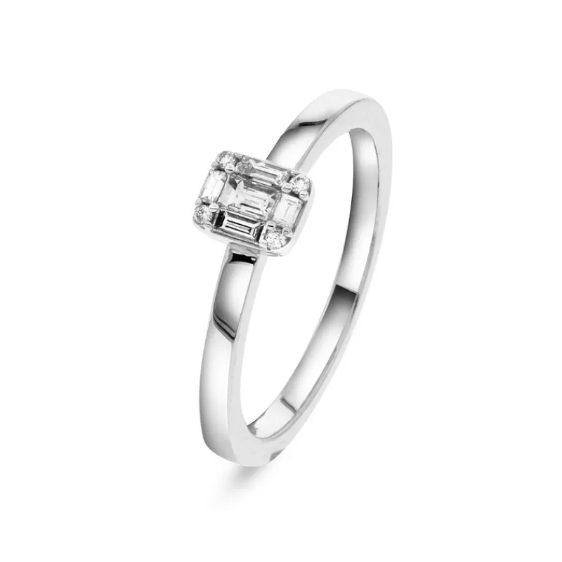 David-Andersen Diamantringer-Ring, Diamanter Baguett- Og Brilliantslipt 0,17 Ct