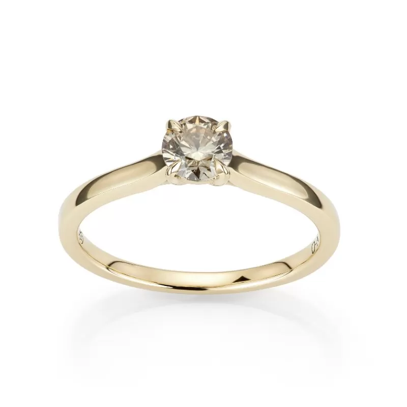 David-Andersen Diamantringer-Ring, Enstens Brilliantslipt Fancy Brown Diamant 0,50 Ct