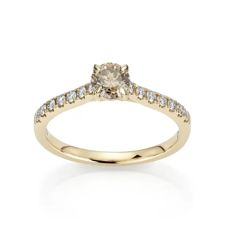 David-Andersen Diamantringer-Ring, Enstens Brilliantslipt Fancy Brown Diamant (0,74 Ct)