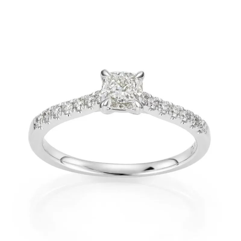 David-Andersen Diamantringer-Ring, Enstens Cushionslip Med Diamanter (0,69 Ct)
