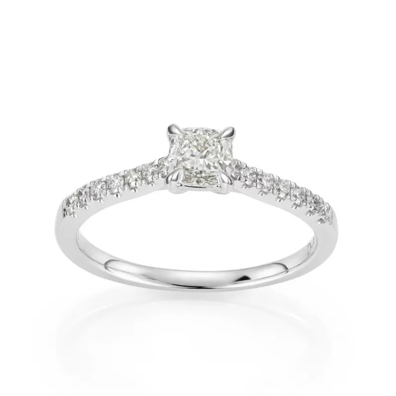 David-Andersen Diamantringer-Ring, Enstens Cushionslipt Med Diamanter (0,47 Ct)