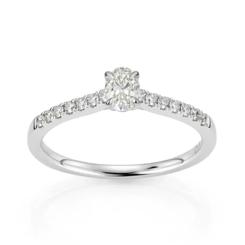 David-Andersen Diamantringer-Ring, Enstens Ovalslipt Med Diamanter (0,47 Ct)