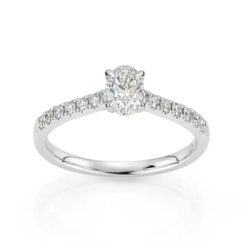 David-Andersen Diamantringer-Ring, Enstens Ovalslipt Med Diamanter (0,74 Ct)