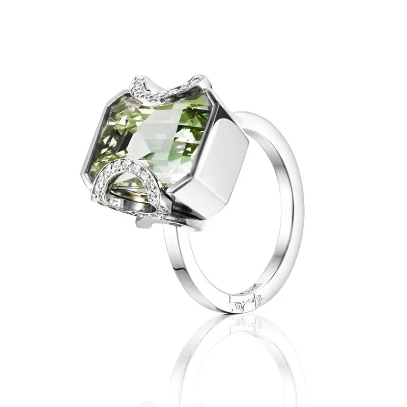 Efva Attling Gullringer-Ring, Little Magic Star Gronn Kvarts