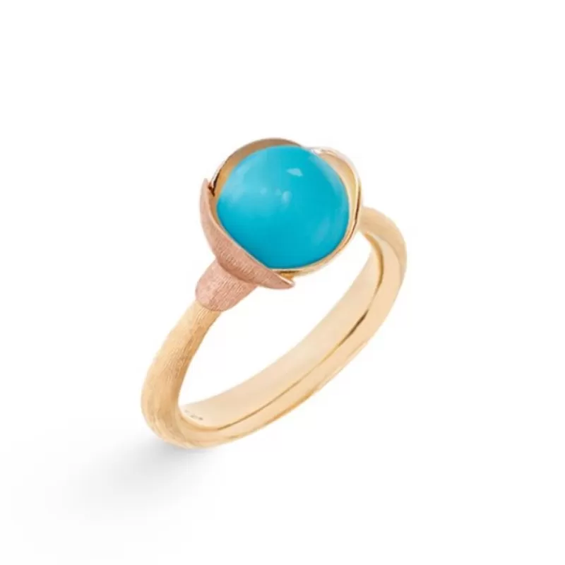 Ole Lynggaard Copenhagen Gullringer-Ring, Lotus Str 1 Turkis