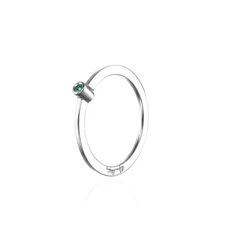 Efva Attling Sølvringer-Ring, Micro Blink - Gronn Smaragd