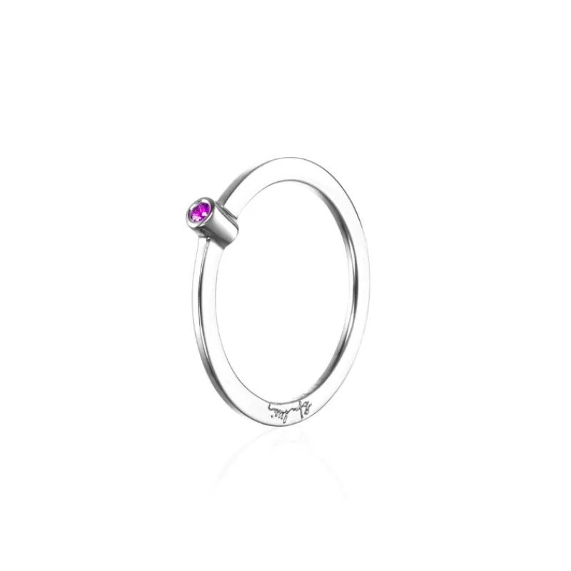 Efva Attling Sølvringer-Ring, Micro Blink - Rosa Safir