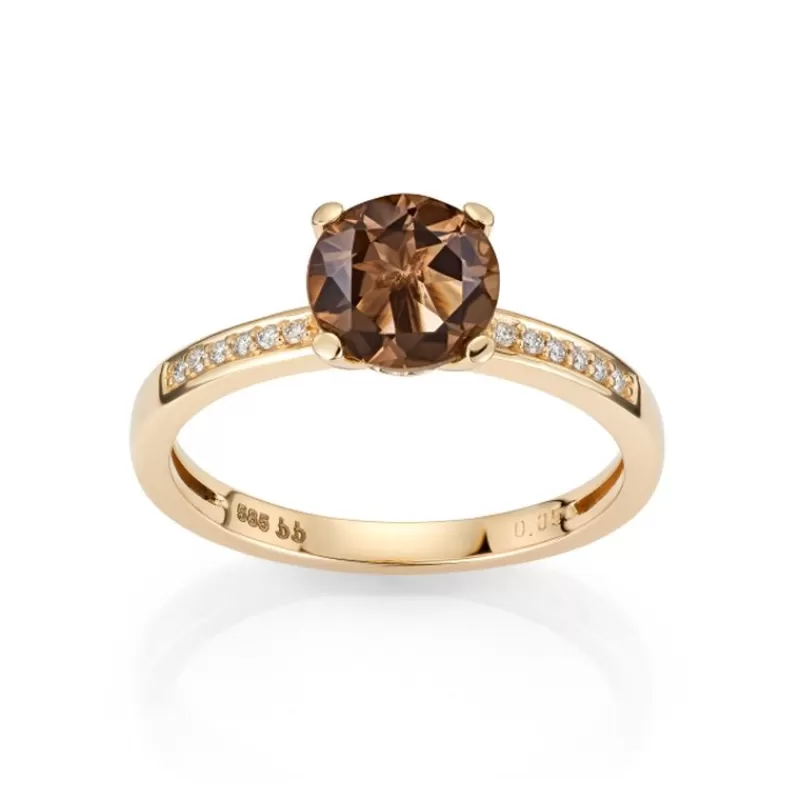 David-Andersen Gullringer-Ring, Rokkvarts Og Diamanter
