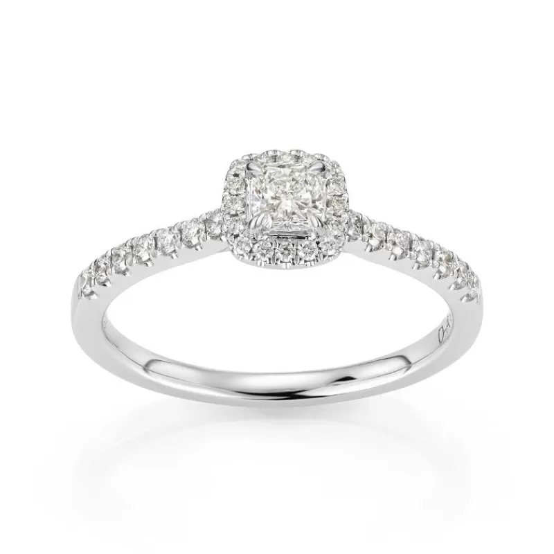 David-Andersen Diamantringer-Ring, Rosett Cushionslipt Med Diamanter (0,55 Ct)