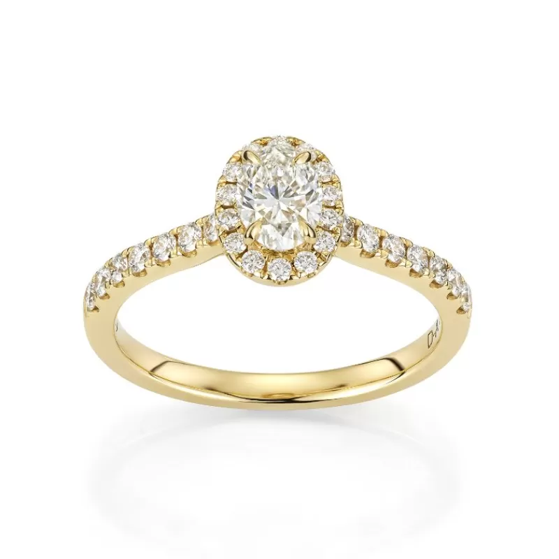 David-Andersen Diamantringer-Ring, Rosett Ovalslipt Med Diamanter (0,85 Ct)