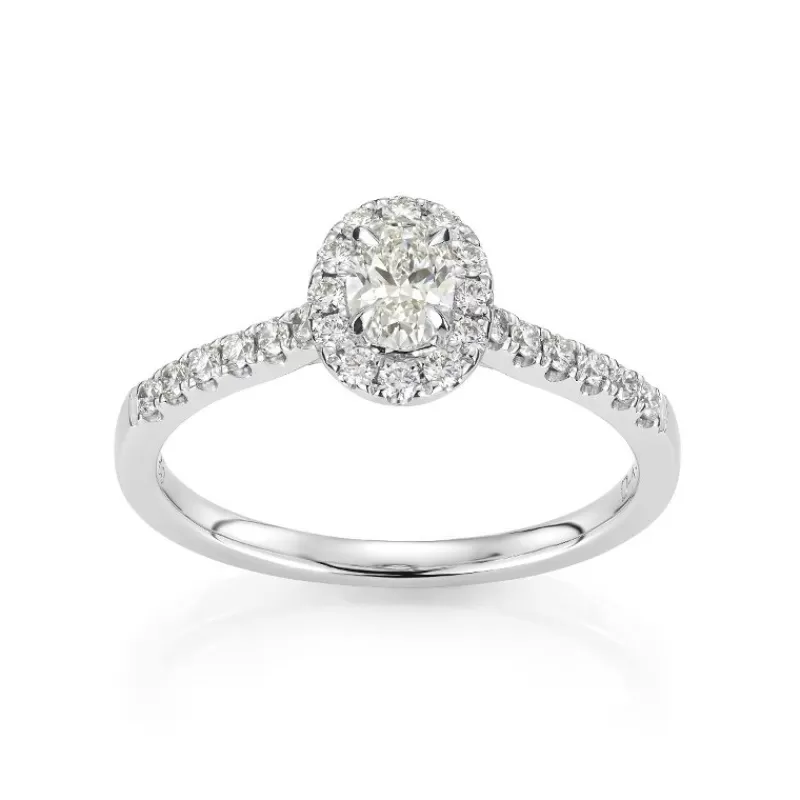 David-Andersen Diamantringer-Ring, Rosett Ovalslipt Med Diamanter (0, 58 Ct)