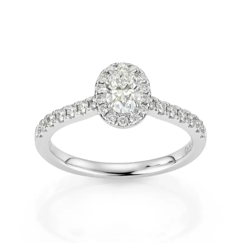 David-Andersen Diamantringer-Ring, Rosett Ovalslipt Med Diamanter (0, 85 Ct)
